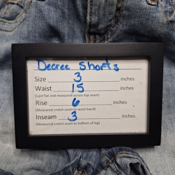 Decree Shorts Denim Jeans Juniors Size 3 Little Blue Distressed - Picture 4 of 7